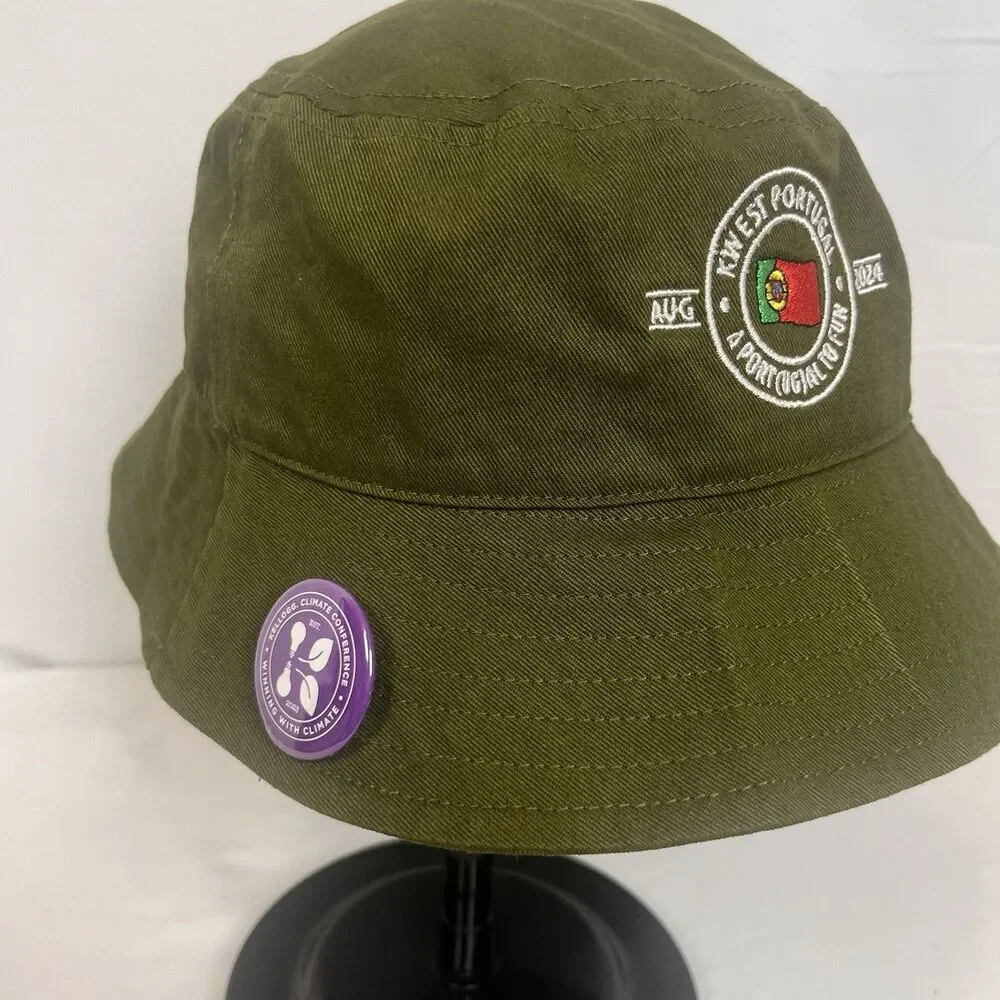 Portugal 2024 Bucket Hat Olive Green Cotton Travel Souvenir Cap Unisex